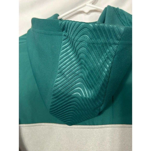 Adidas Mens ID Amp Funnel Hoodie S Green Gray Colorblock Sweatshirt Long Sleeve - Picture 9 of 12